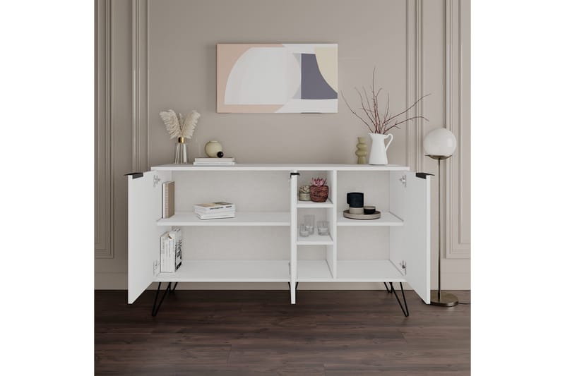 Apupöytä Violaceae 142x83 cm - Valkoinen - Huonekalut - Pöytä & ruokailuryhmä - Apupöytä & sivupöytä - Konsolipöytä