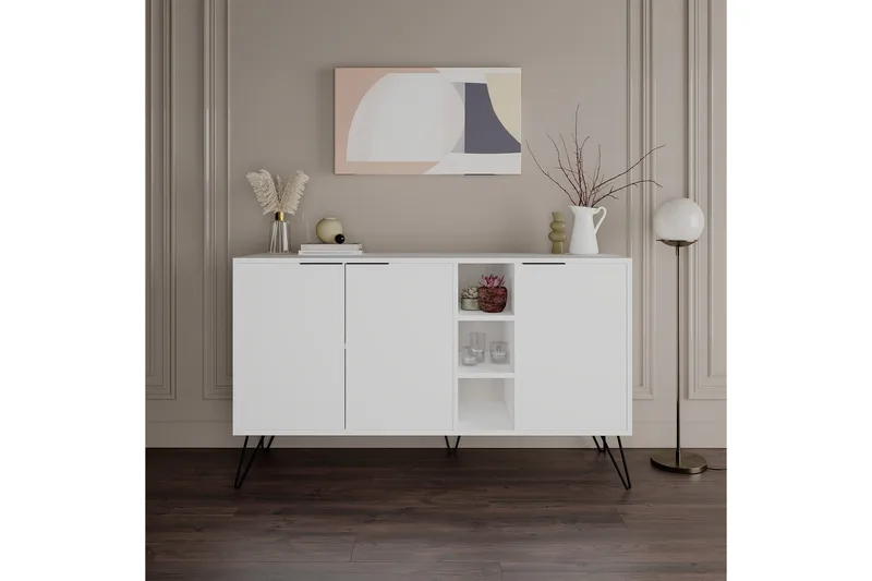 Apupöytä Violaceae 142x83 cm - Valkoinen - Huonekalut - Pöytä & ruokailuryhmä - Apupöytä & sivupöytä - Konsolipöytä