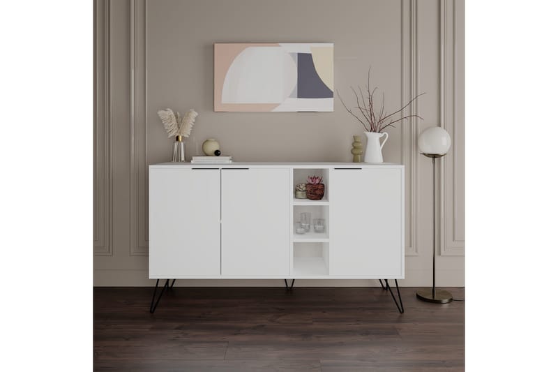 Apupöytä Violaceae 142x83 cm - Valkoinen - Huonekalut - Pöytä & ruokailuryhmä - Apupöytä & sivupöytä - Konsolipöytä