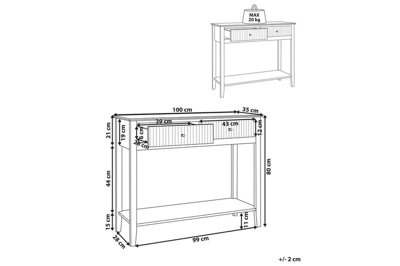 Konsolipöytä Assisi - Huonekalut - Pöytä & ruokailuryhmä - Apupöytä & sivupöytä - Eteispöytä