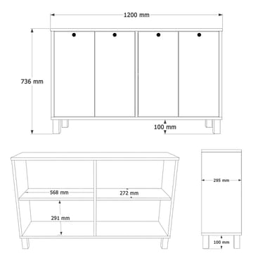 Konsolipöytä Hanah Home Nord (120 x 73,6 x 29,5 cm) Valkotammi - Valkoinen ja tammi - Huonekalut - Pöytä & ruokailuryhmä - Apupöytä & sivupöytä - Eteispöytä