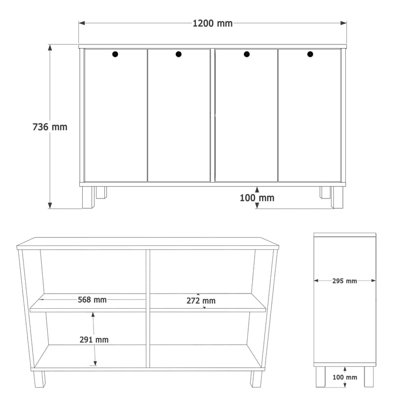 Konsolipöytä Hanah Home Nord (120 x 73,6 x 29,5 cm) Valkotammi - Valkoinen ja tammi - Huonekalut - Pöytä & ruokailuryhmä - Apupöytä & sivupöytä - Eteispöytä