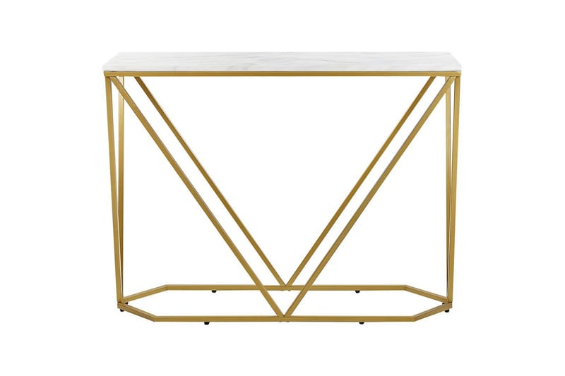 Konsolipöytä Hazen Valkoinen, kulta - Valkoinen, kulta - Huonekalut - Pöytä & ruokailuryhmä - Apupöytä & sivupöytä - Eteispöytä