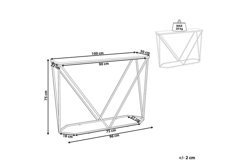 Konsolipöytä Hazen Valkoinen, kulta - Valkoinen, kulta - Huonekalut - Pöytä & ruokailuryhmä - Apupöytä & sivupöytä - Eteispöytä