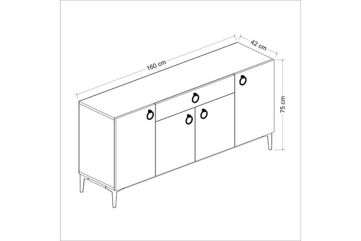 Konsolipöytä Kamaria 160 cm - Valkoinen - Konsolipöytä - Eteispöytä