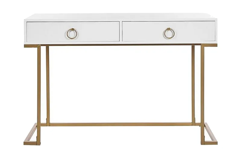 Kirjoituspöytä Westport Valkoinen/Kulta, Valkoinen