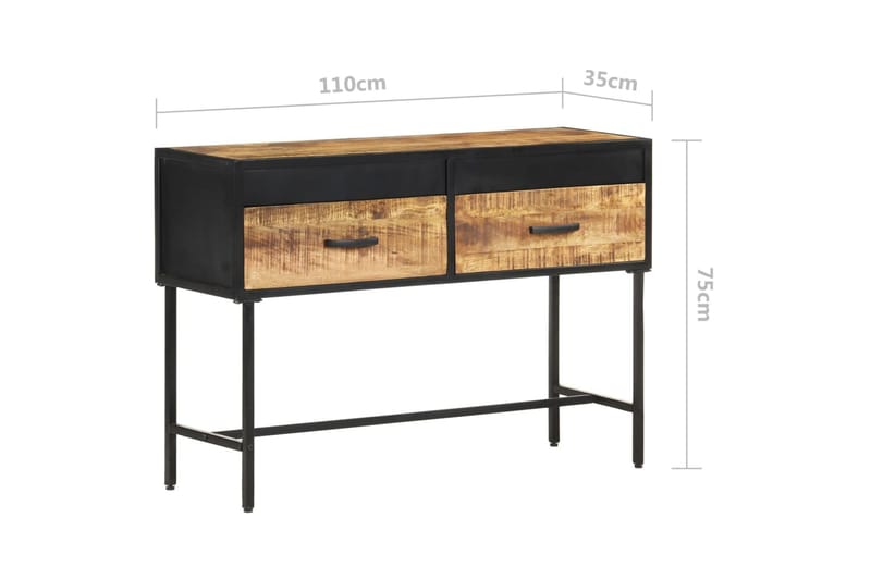 Konsolipöytä 110x35x75 cm karkea mangopuu - Huonekalut - Pöytä & ruokailuryhmä - Apupöytä & sivupöytä - Konsolipöytä