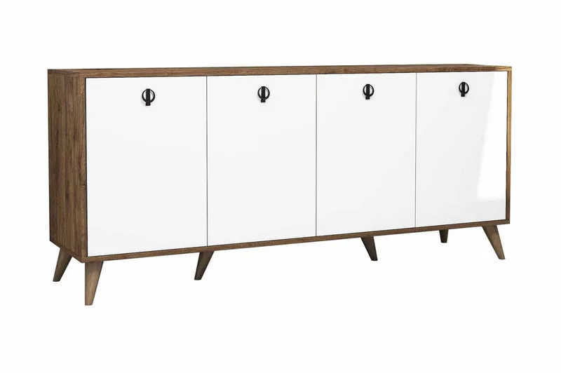 Konsolipöytä Athodna konsolipöytä 180 cm Vit, Mörkbrun - Huonekalut - Pöytä & ruokailuryhmä - Apupöytä & sivupöytä - Konsolipöytä