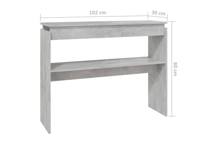 Konsolipöytä betoninharmaa 102x30x80 cm lastulevy - Harmaa - Konsolipöytä - Eteispöytä