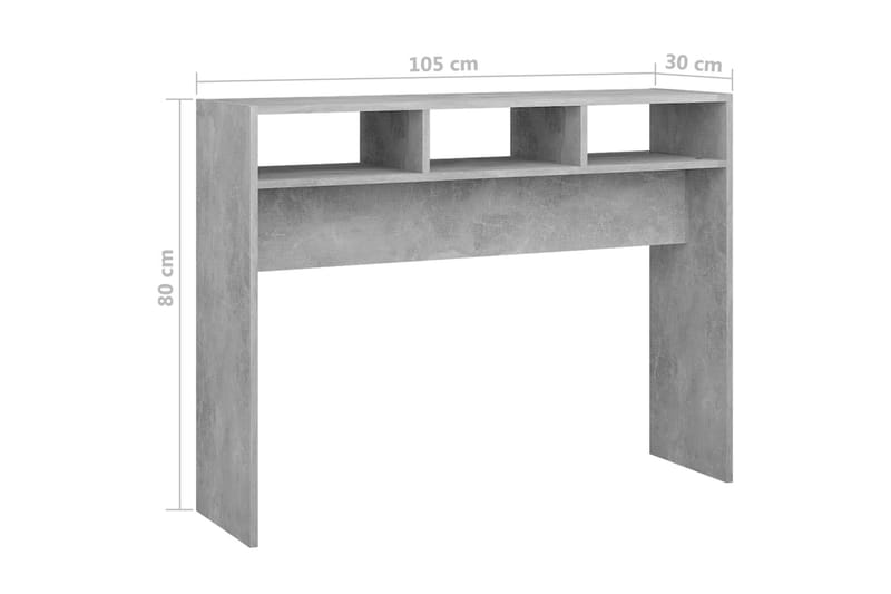 Konsolipöytä betoninharmaa 105x30x80 cm lastulevy - Huonekalut - Pöytä & ruokailuryhmä - Apupöytä & sivupöytä - Konsolipöytä