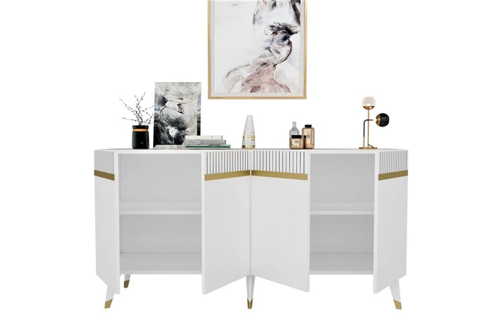 Konsolipöytä Defneia 150 cm - Kulta/Valkoinen - Konsolipöytä - Eteispöytä