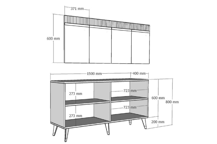 Konsolipöytä Defneia 150 cm - Kulta/Valkoinen - Konsolipöytä - Eteispöytä