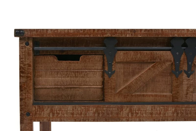 Konsolipöytä kiinteä kuusipuu 131x35,5x75 cm ruskea - Ruskea - Huonekalut - Pöytä & ruokailuryhmä - Apupöytä & sivupöytä - Konsolipöytä