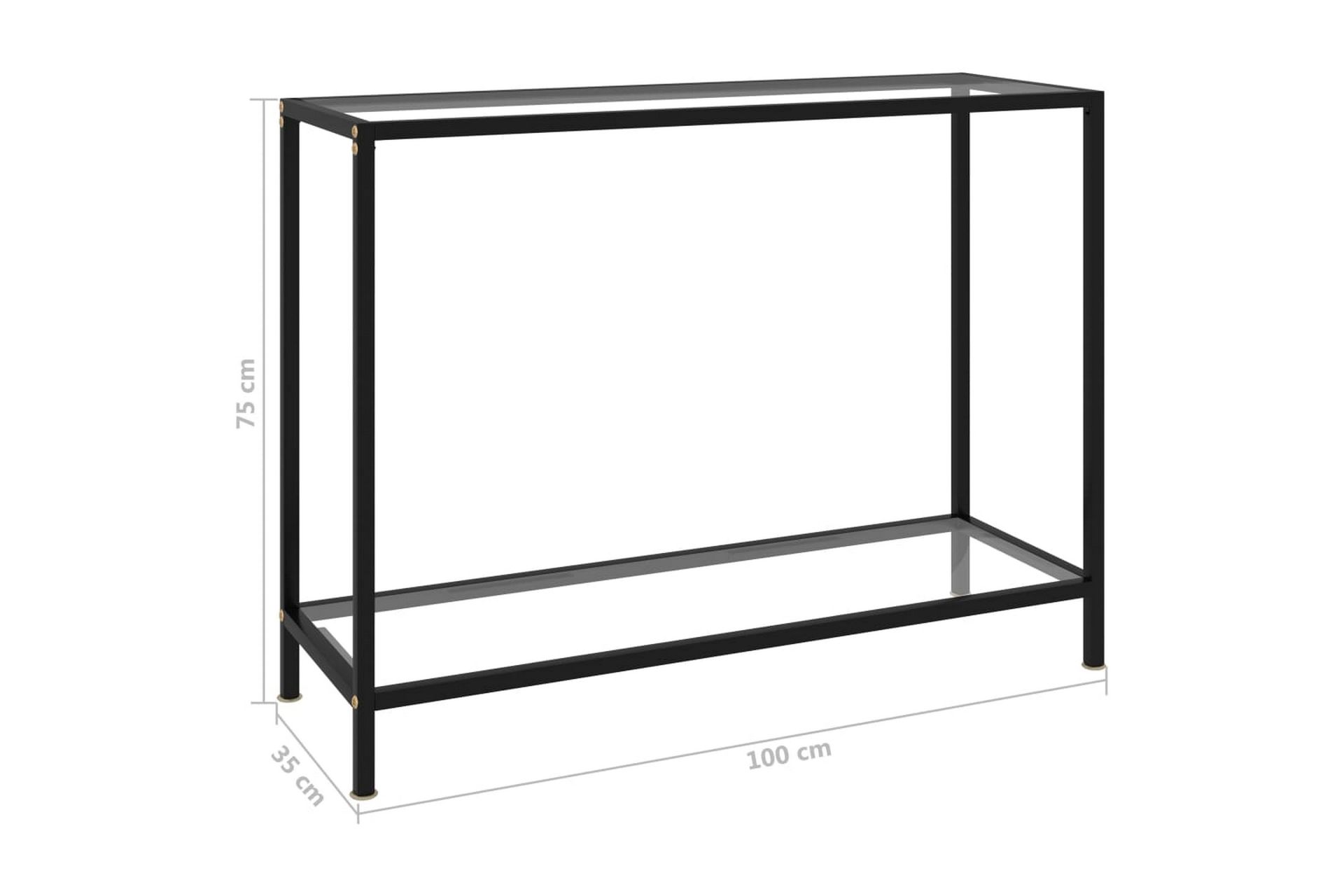 Konsolipöytä läpinäkyvä 100x35x75 cm karkaistu lasi - Läpinäkyvä - Huonekalut - Pöytä & ruokailuryhmä - Apupöytä & sivupöytä - Konsolipöytä