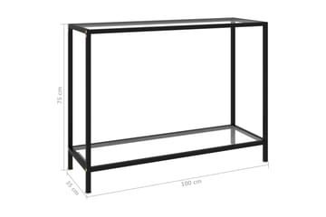 Konsolipöytä läpinäkyvä 100x35x75 cm karkaistu lasi - Läpinäkyvä - Huonekalut - Pöytä & ruokailuryhmä - Apupöytä & sivupöytä - Konsolipöytä