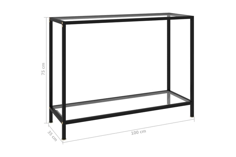 Konsolipöytä läpinäkyvä 100x35x75 cm karkaistu lasi - Läpinäkyvä - Huonekalut - Pöytä & ruokailuryhmä - Apupöytä & sivupöytä - Konsolipöytä