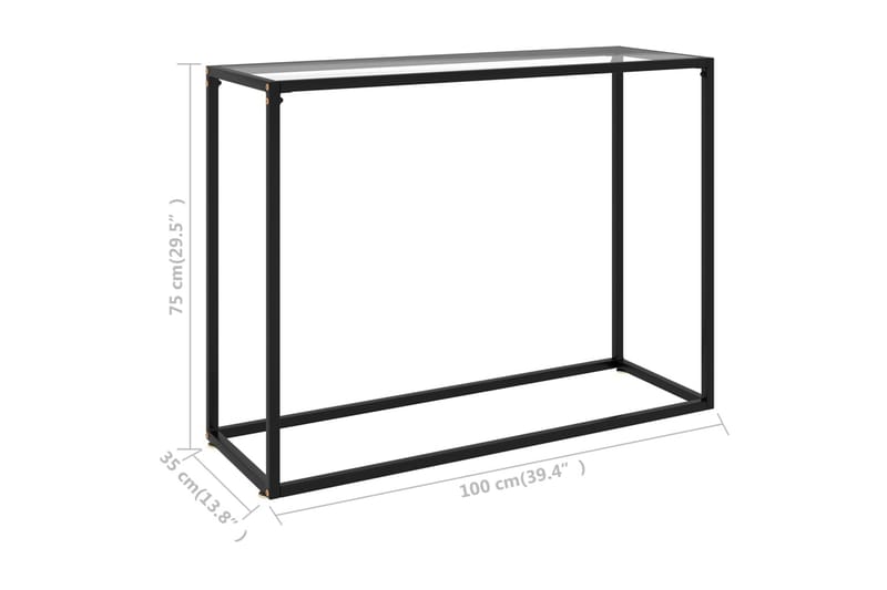 Konsolipöytä läpinäkyvä 100x35x75 cm karkaistu lasi - Huonekalut - Pöytä & ruokailuryhmä - Apupöytä & sivupöytä - Konsolipöytä