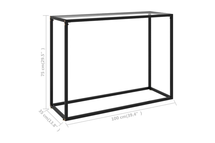 Konsolipöytä läpinäkyvä 100x35x75 cm karkaistu lasi - Konsolipöytä - Eteispöytä