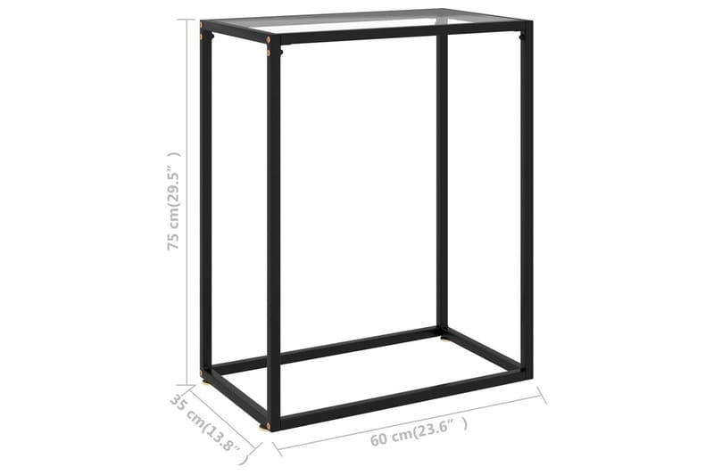 Konsolipöytä läpinäkyvä 60x35x75 cm karkaistu lasi - Huonekalut - Pöytä & ruokailuryhmä - Apupöytä & sivupöytä - Konsolipöytä