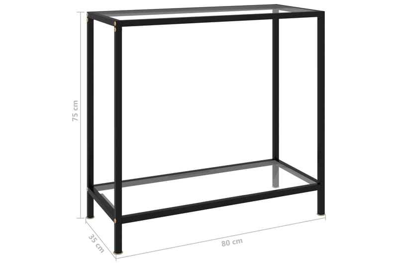 Konsolipöytä läpinäkyvä 80x35x75 cm karkaistu lasi - Läpinäkyvä - Konsolipöytä - Eteispöytä