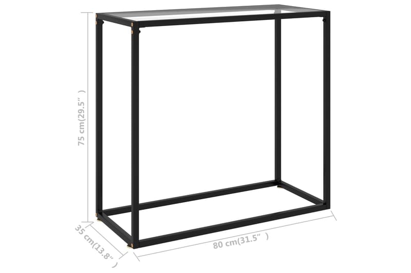 Konsolipöytä läpinäkyvä 80x35x75 cm karkaistu lasi - Huonekalut - Pöytä & ruokailuryhmä - Apupöytä & sivupöytä - Konsolipöytä