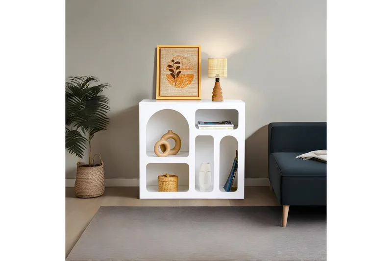 Konsolipöytä Lesa 80 cm - Valkoinen - Talo & remontointi - Keittiö & kylpyhuone - Keittiö & kodinhoitohuone - Keittiön sisustus - Keittiöhylly