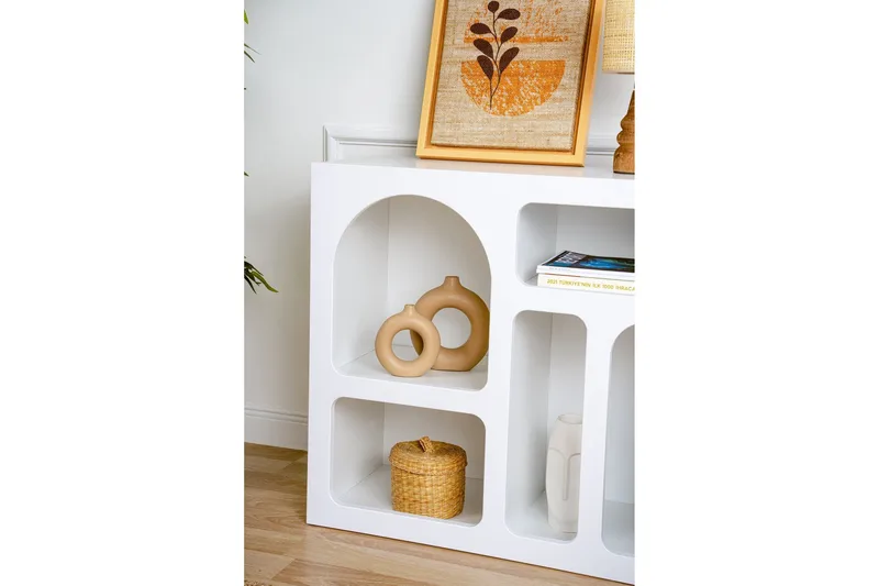 Konsolipöytä Lesa 80 cm - Valkoinen - Talo & remontointi - Keittiö & kylpyhuone - Keittiö & kodinhoitohuone - Keittiön sisustus - Keittiöhylly