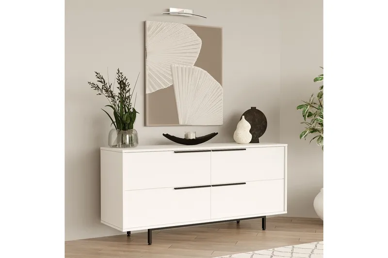 Konsolipöytä Liyakat 160 cm - Valkoinen - Säilytys - Säilytyskalusteet - Lipasto