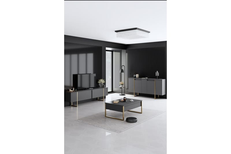 Konsolipöytä Luxe 160 cm - Harmaa/Kulta - Säilytys - Säilytyskalusteet - Senkki