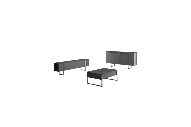 Konsolipöytä Luxe 160 cm - Harmaa/Kulta - Säilytys - Säilytyskalusteet - Senkki