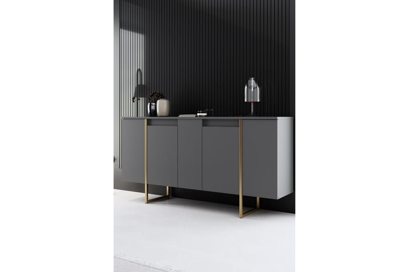 Konsolipöytä Luxe 160 cm - Harmaa/Kulta - Huonekalut - Pöytä & ruokailuryhmä - Apupöytä & sivupöytä - Konsolipöytä