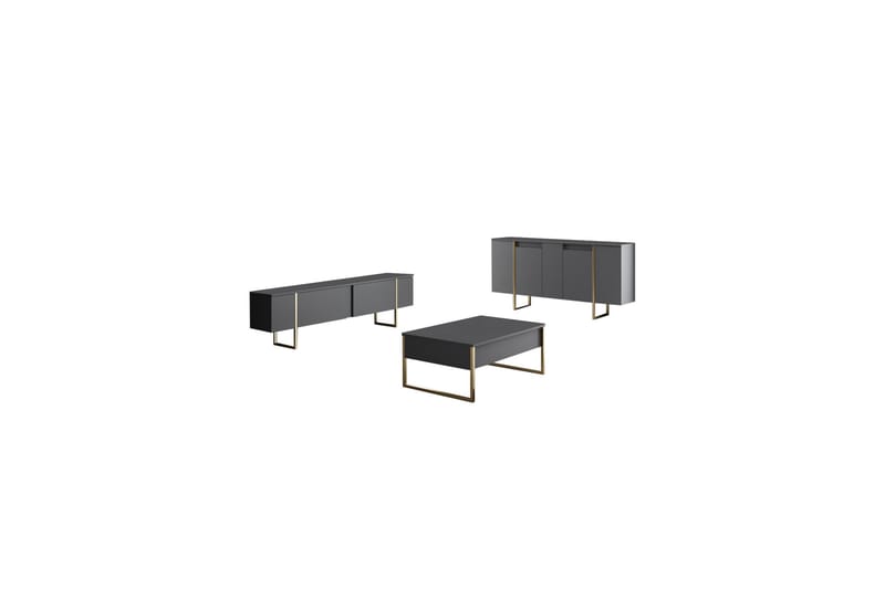 Konsolipöytä Luxe 160 cm - Harmaa/Kulta - Huonekalut - Pöytä & ruokailuryhmä - Apupöytä & sivupöytä - Konsolipöytä