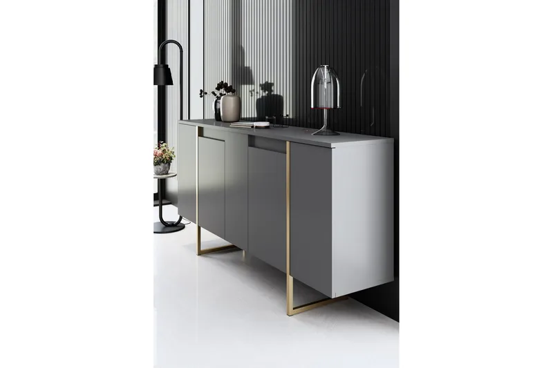 Konsolipöytä Luxe 160 cm - Harmaa/Kulta - Säilytys - Säilytyskalusteet - Senkki