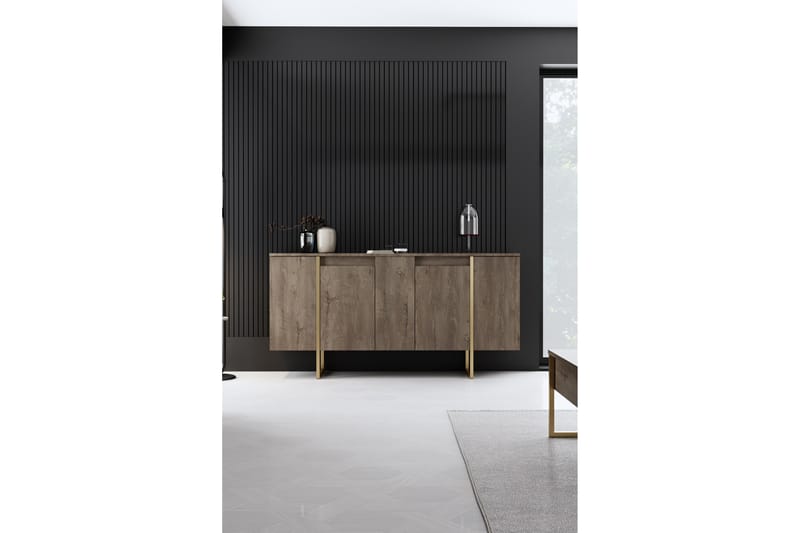 Konsolipöytä Luxe 160 cm - Ruskea/kulta - Huonekalut - Pöytä & ruokailuryhmä - Apupöytä & sivupöytä - Konsolipöytä
