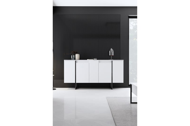 Konsolipöytä Luxe 160 cm - Valkoinen/Musta - Huonekalut - Pöytä & ruokailuryhmä - Apupöytä & sivupöytä - Konsolipöytä