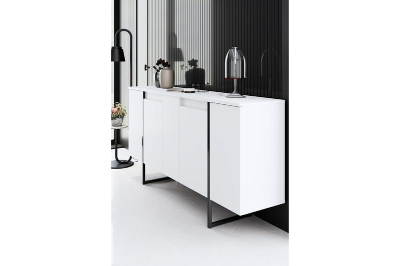 Konsolipöytä Luxe 160 cm - Valkoinen/Musta - Huonekalut - Pöytä & ruokailuryhmä - Apupöytä & sivupöytä - Konsolipöytä