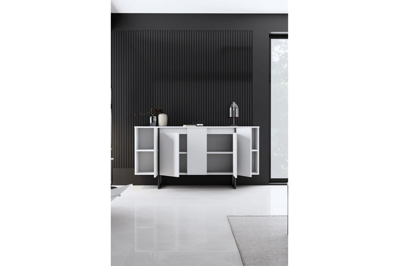 Konsolipöytä Luxe 160 cm - Valkoinen/Musta - Huonekalut - Pöytä & ruokailuryhmä - Apupöytä & sivupöytä - Konsolipöytä