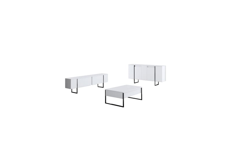 Konsolipöytä Luxe 160 cm - Valkoinen/Musta - Huonekalut - Pöytä & ruokailuryhmä - Apupöytä & sivupöytä - Konsolipöytä