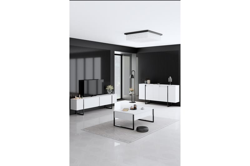 Konsolipöytä Luxe 160 cm - Valkoinen/Musta - Huonekalut - Pöytä & ruokailuryhmä - Apupöytä & sivupöytä - Konsolipöytä