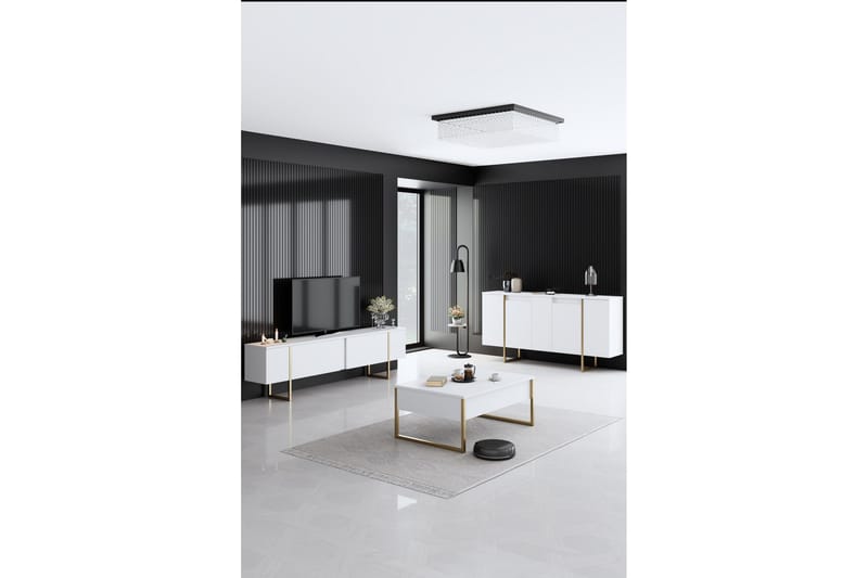 Konsolipöytä Luxe 160 cm - Vit/Kulta - Säilytys - Säilytyskalusteet - Senkki