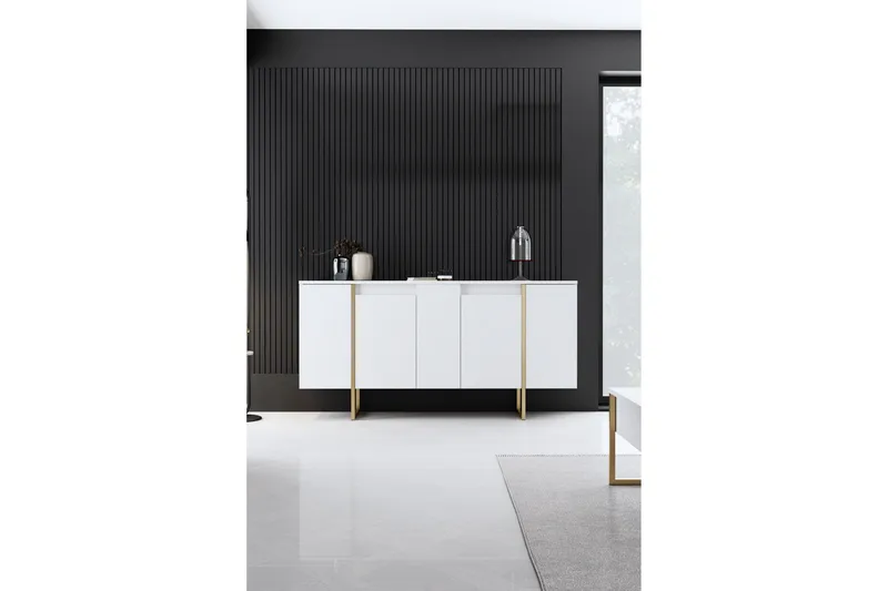 Konsolipöytä Luxe 160 cm - Vit/Kulta - Säilytys - Säilytyskalusteet - Senkki