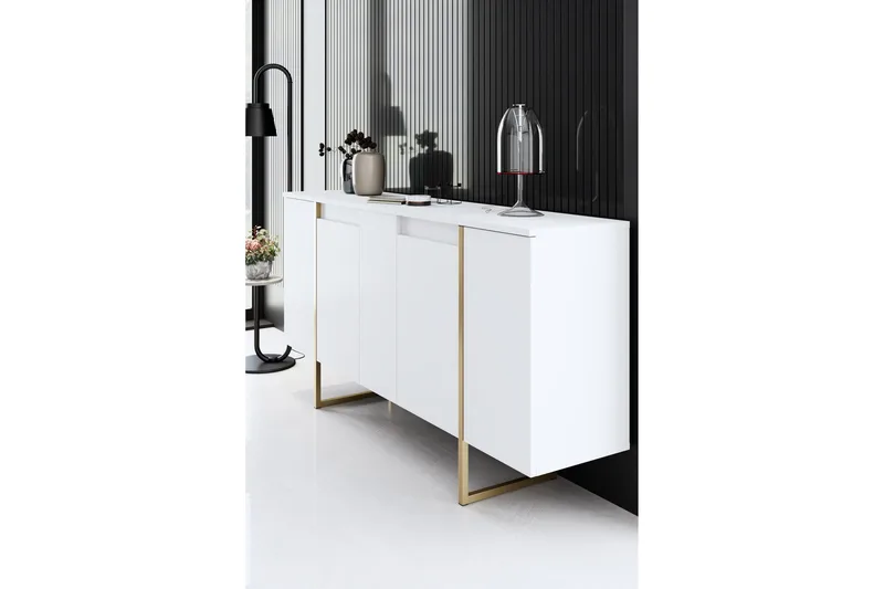 Konsolipöytä Luxe 160 cm - Vit/Kulta - Säilytys - Säilytyskalusteet - Senkki