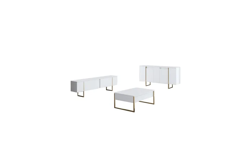 Konsolipöytä Luxe 160 cm - Vit/Kulta - Säilytys - Säilytyskalusteet - Senkki