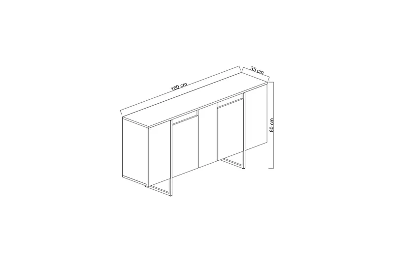 Konsolipöytä Luxe 160 cm - Vit/Kulta - Säilytys - Säilytyskalusteet - Senkki