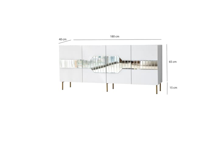 Konsolipöytä Milanda 180 cm - Valkoinen - Konsolipöytä - Eteispöytä