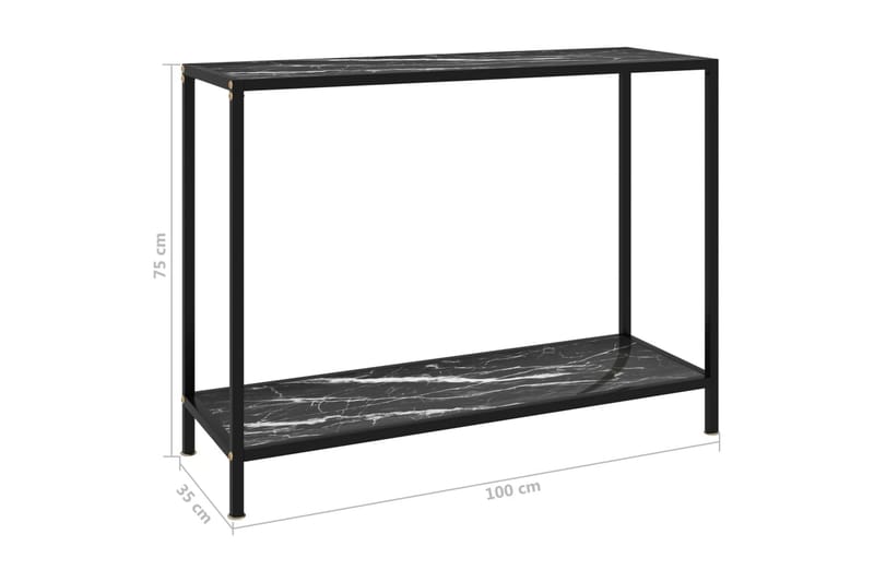 Konsolipöytä musta 100x35x75 cm karkaistu lasi - Musta - Huonekalut - Pöytä & ruokailuryhmä - Apupöytä & sivupöytä - Konsolipöytä
