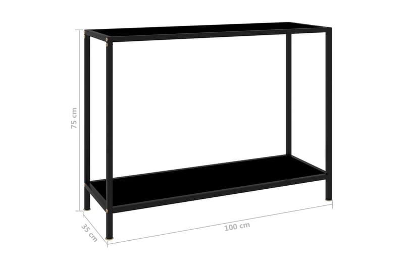 Konsolipöytä musta 100x35x75 cm karkaistu lasi - Musta - Huonekalut - Pöytä & ruokailuryhmä - Apupöytä & sivupöytä - Konsolipöytä