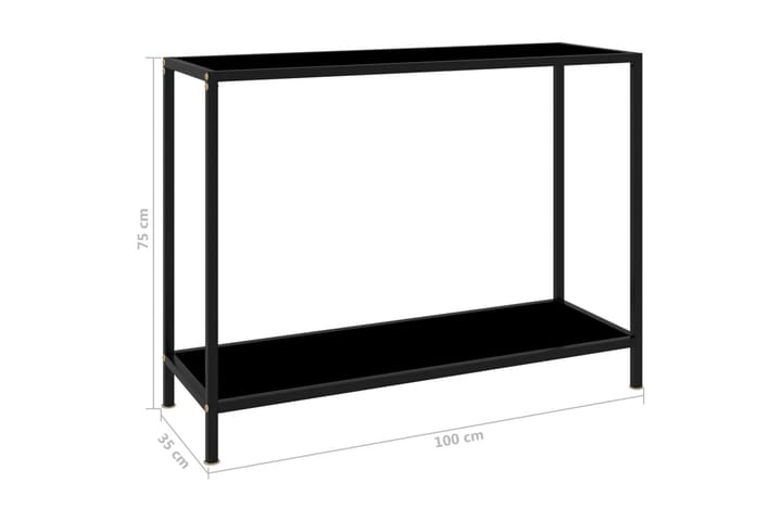 Konsolipöytä musta 100x35x75 cm karkaistu lasi - Musta - Konsolipöytä - Eteispöytä
