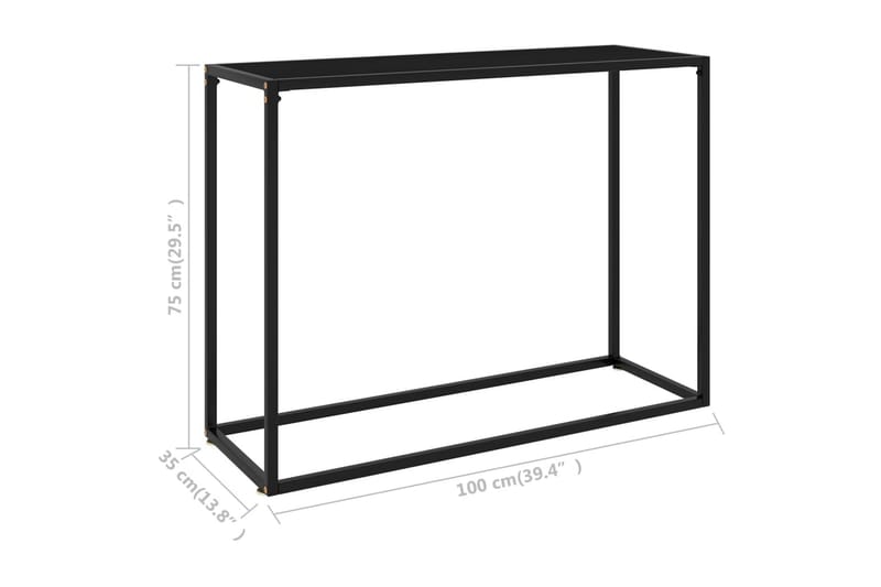 Konsolipöytä musta 100x35x75 cm karkaistu lasi - Huonekalut - Pöytä & ruokailuryhmä - Apupöytä & sivupöytä - Konsolipöytä