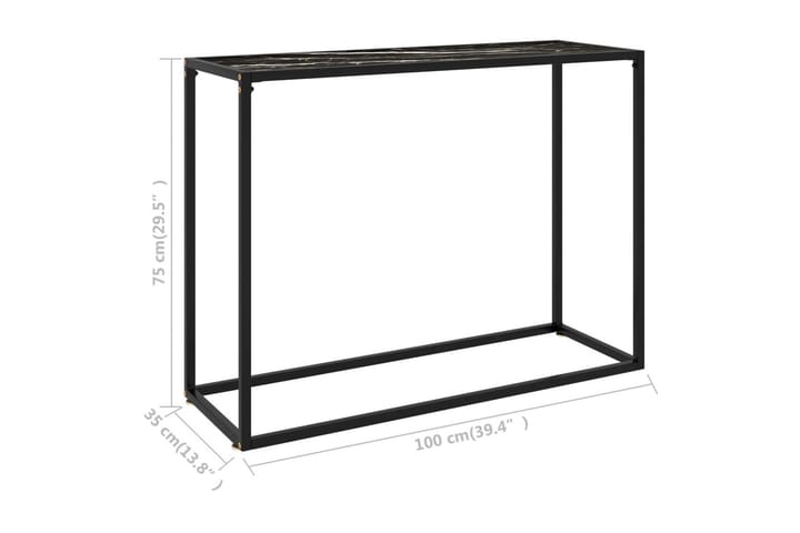 Konsolipöytä musta 100x35x75 cm karkaistu lasi - Konsolipöytä - Eteispöytä